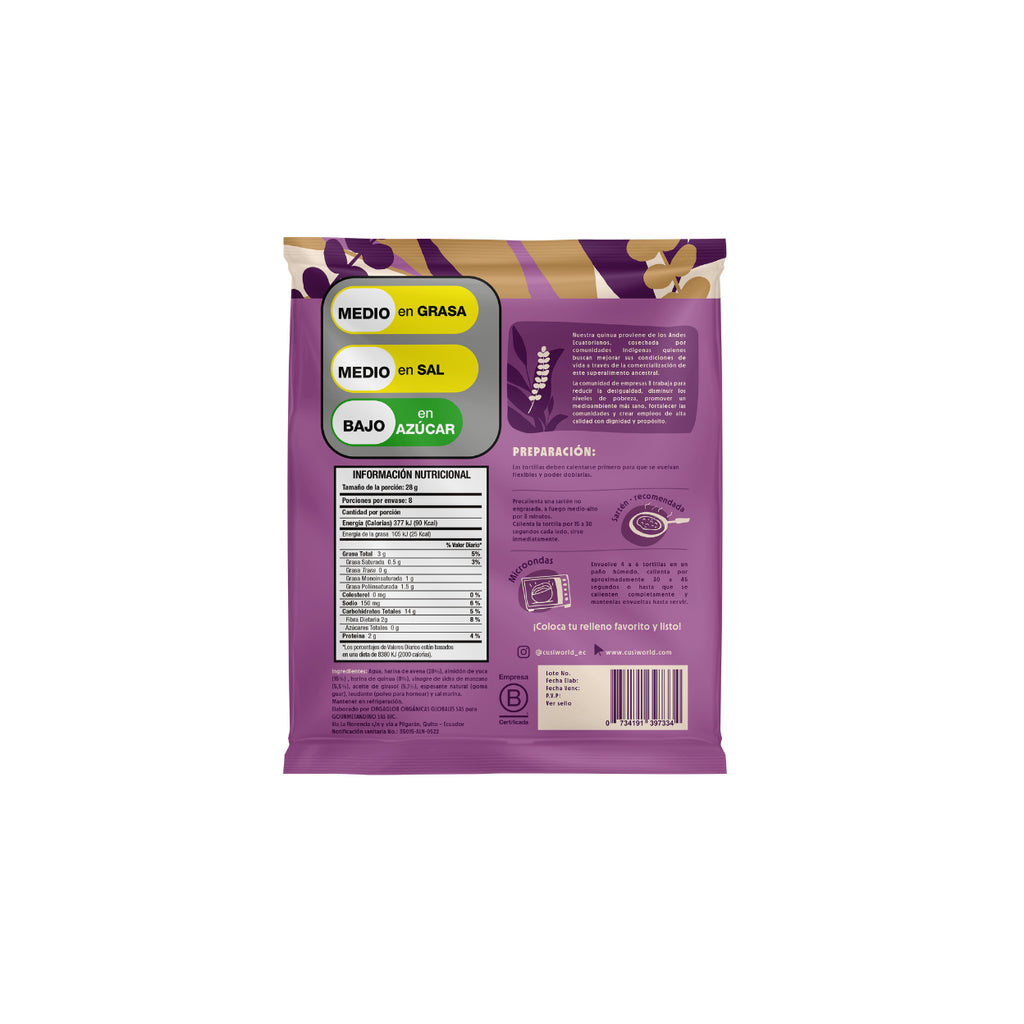 Tortillas Avena y Quinoa 224 GR CUSI