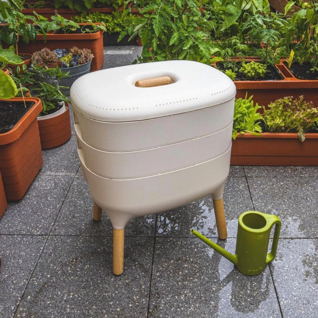 Compostera lombrices uso interior Vermicompostera marfil un Miobio