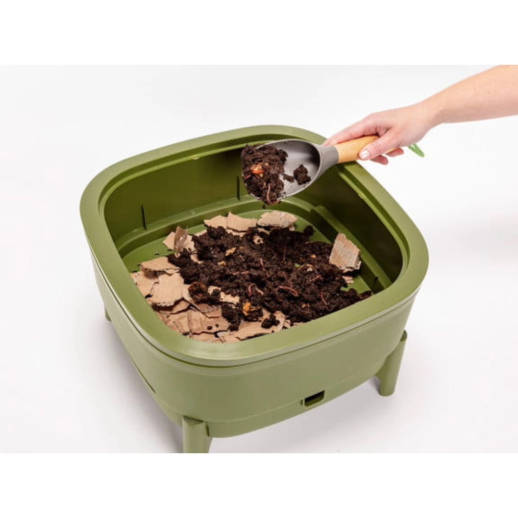 Granja de lombrices para Vermicompostaje y compostaje interior verde oscuro un Miobio