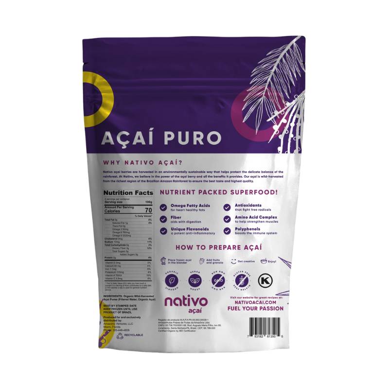 Acai Puro 400 Gr Nativo Acai - NATIVO ACAI - Aldea Nativa