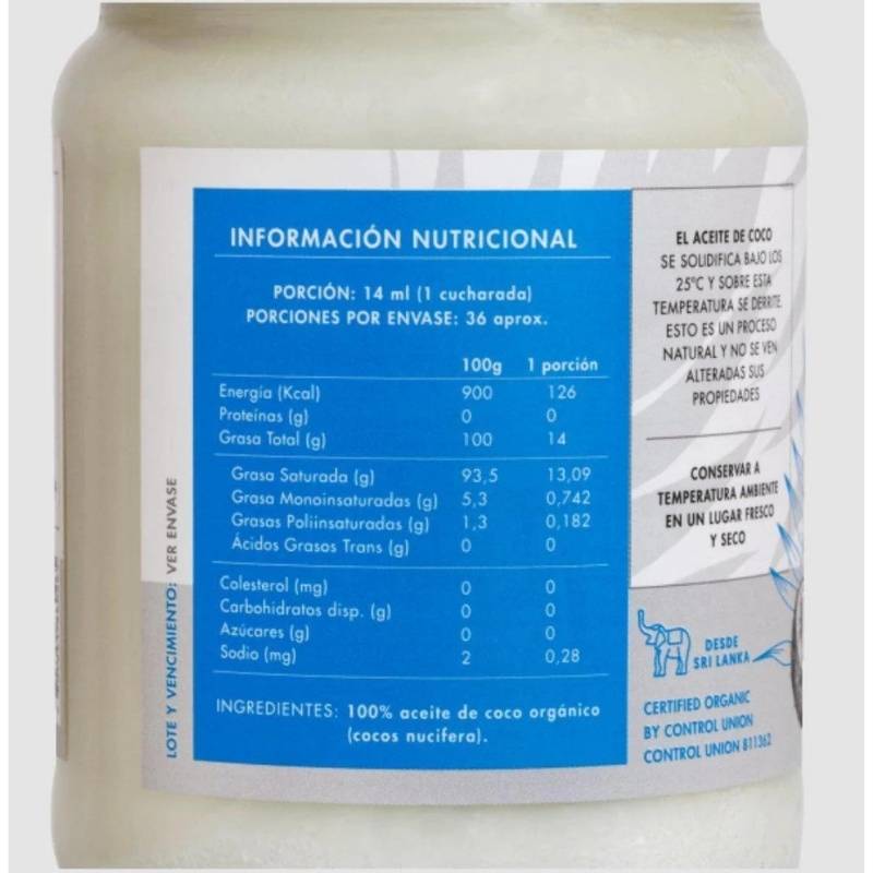 Aceite de Coco Sin Sabor Sin Olor Org Manare 500 Ml - MANARE - Aldea Nativa