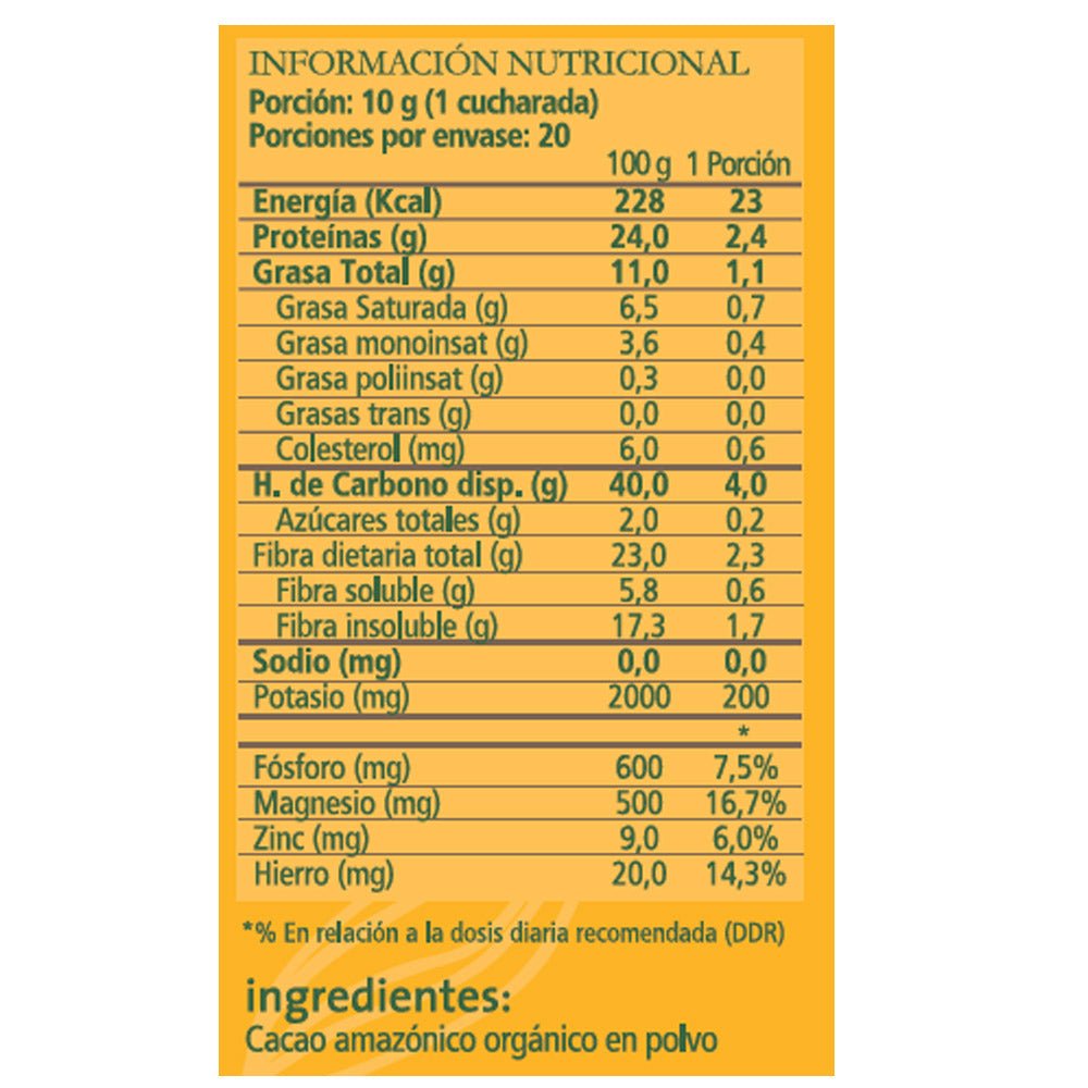 Amazonic cacao 200 gr Aquasolar - AQUASOLAR - Aldea Nativa