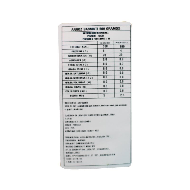 Arroz Basmati Aldea Nativa 500 Gr - ALDEA NATIVA - Aldea Nativa