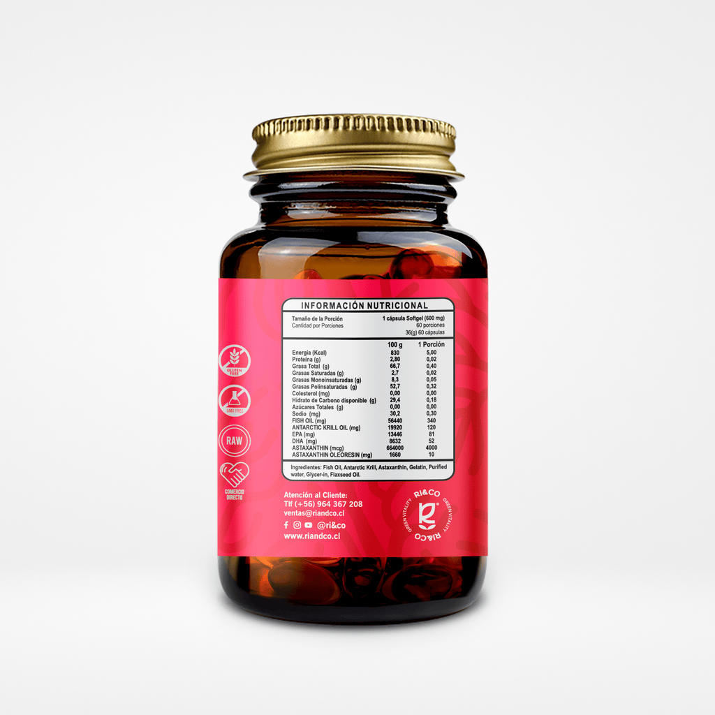 Astaxanthin 4 mg Omega 3 60 cap Ri&Co - RI&CO - Aldea Nativa