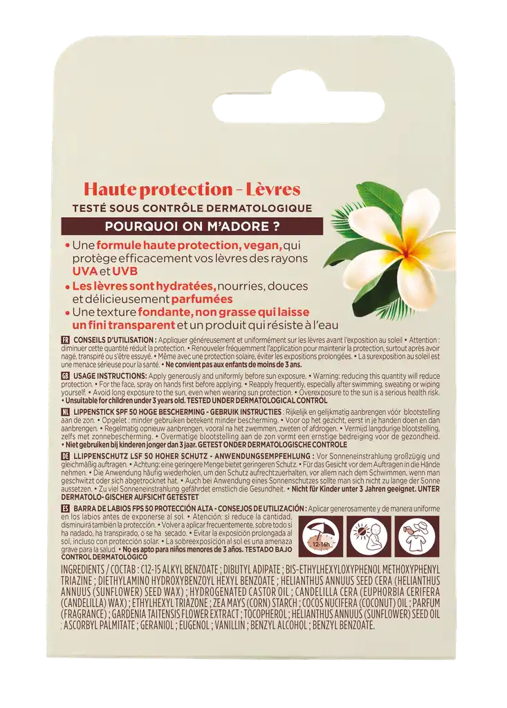 Protector Labial Stick FPS50 Monoi de Thaiti 4 GR LOVEA