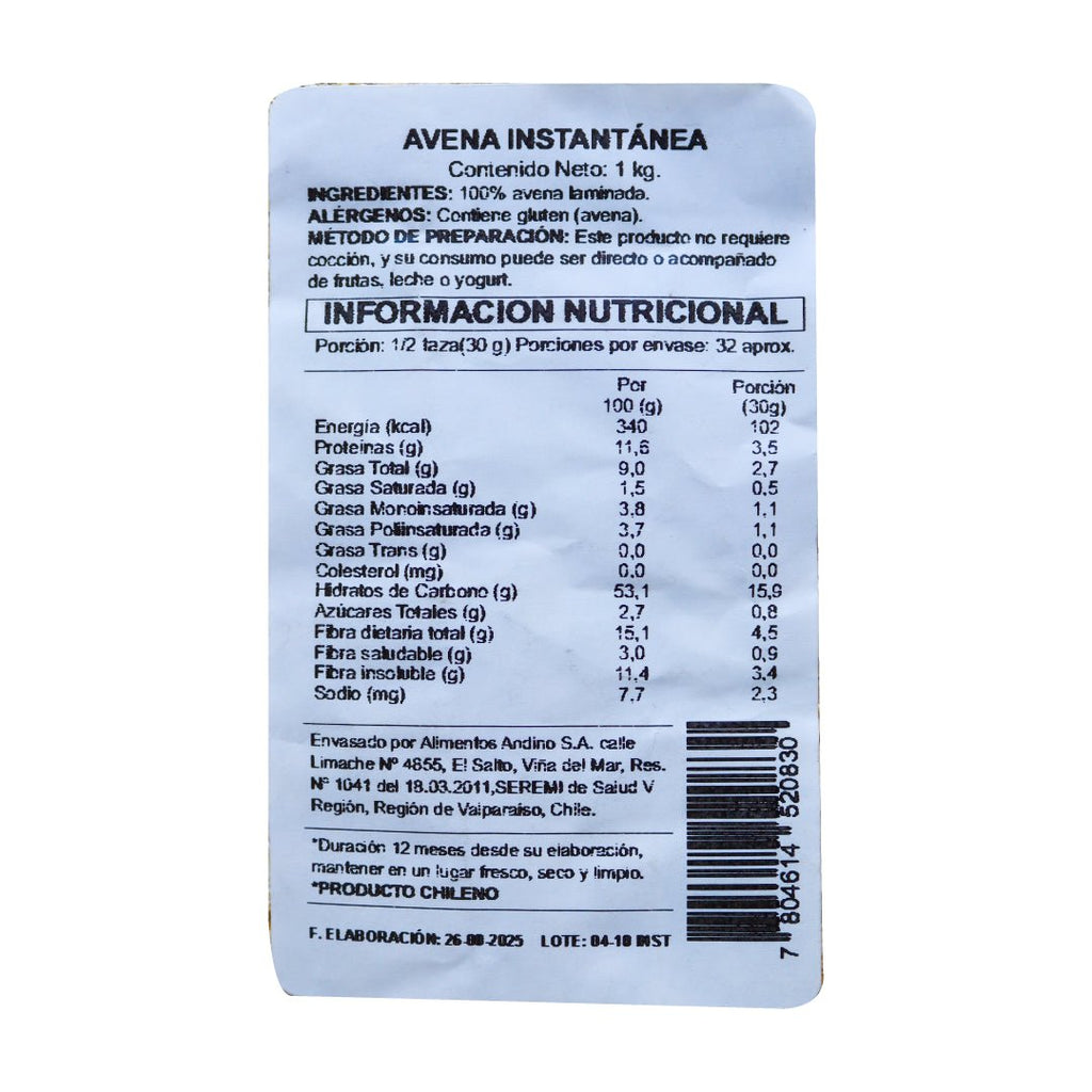 Avena instantánea 1 kg Aldea Nativa - ALDEA NATIVA - Aldea Nativa