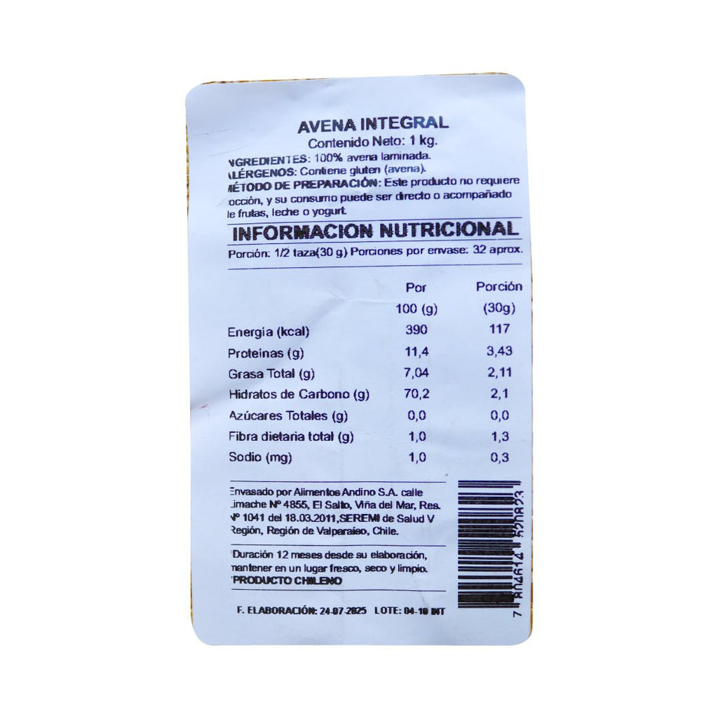 Avena integral 1 kg Aldea Nativa - ALDEA NATIVA - Aldea Nativa
