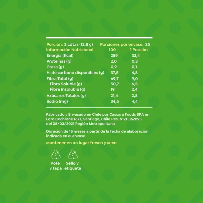 Azana Fibra De Manzana 450 Gr - CASCARA FOODS - Aldea Nativa