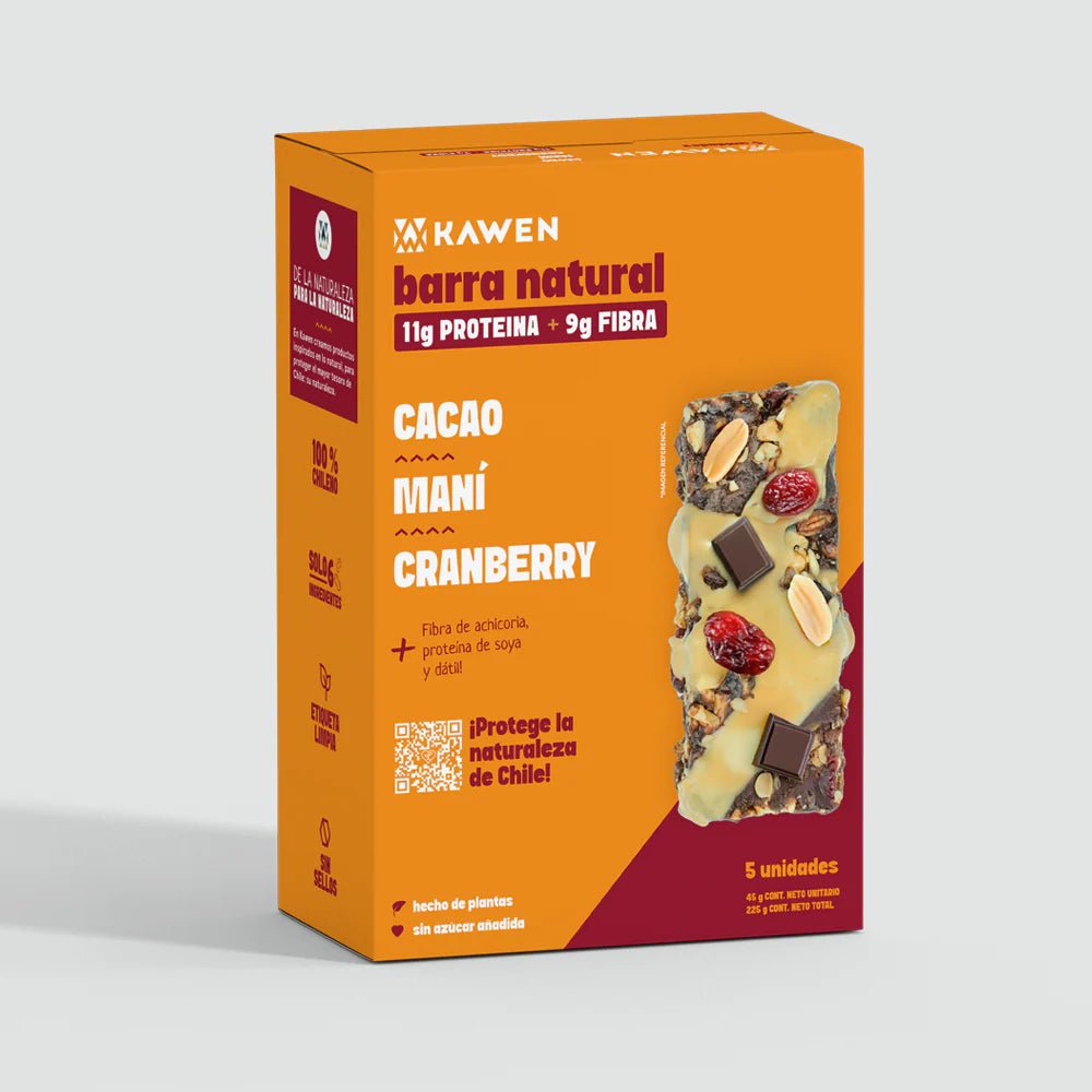 Barra cacao maní cranberry caja 5 un Kawen - KAWEN - Aldea Nativa