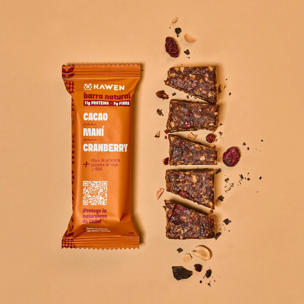 Barra cacao maní cranberry caja 5 un Kawen - KAWEN - Aldea Nativa