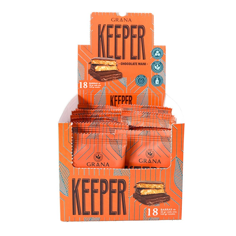 Barra de Mani Keeper Display x18 Unidades 30gr - GRANA - Aldea Nativa