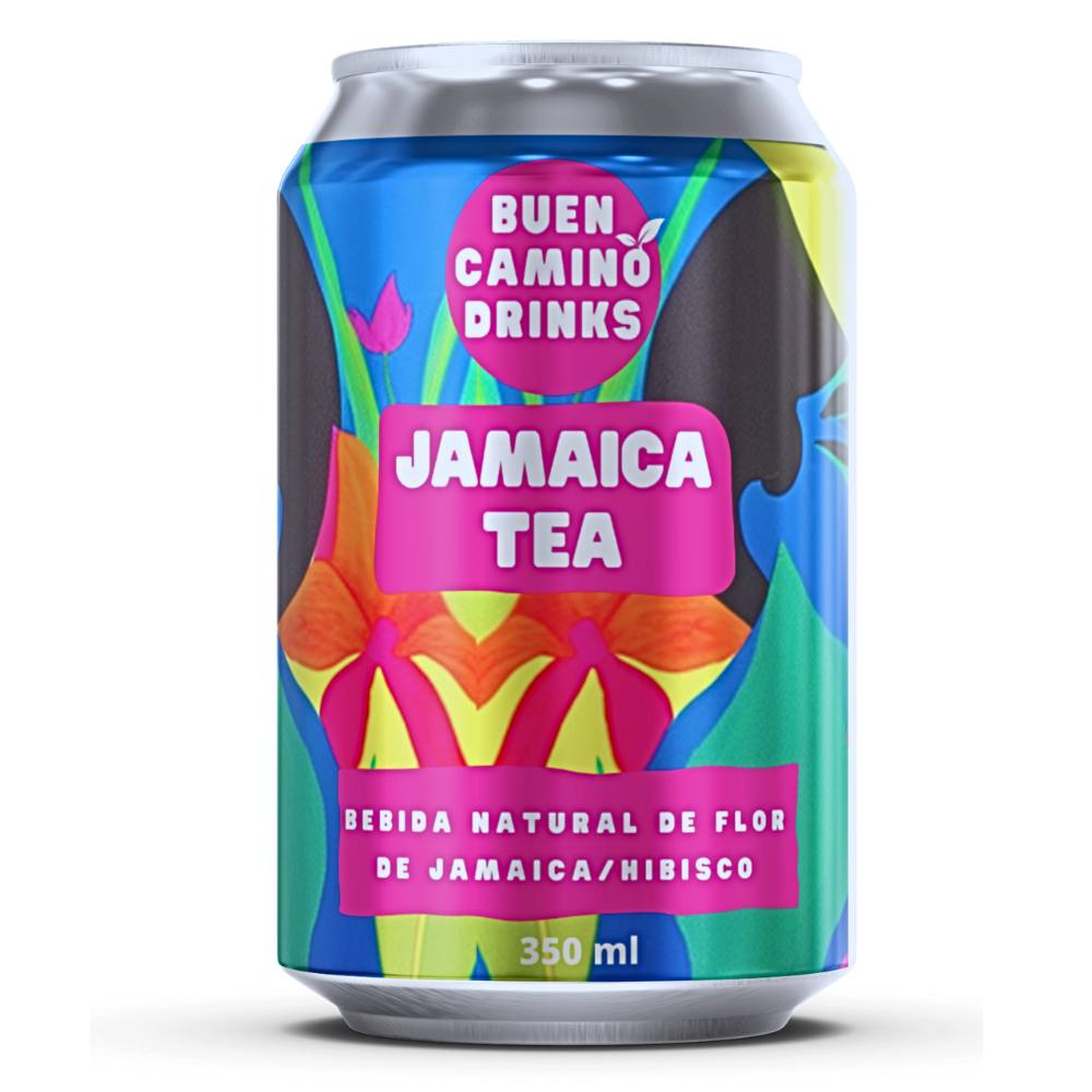 Bebida Natural De Flor De Jamaica Hibiscus Y Miel Con Gas 350 Ml - BUEN CAMINO - Aldea Nativa