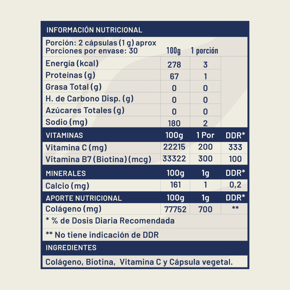 Biotina + Colágeno + Vitamina C 60 cap KARUN LIFE - KARUN LIFE - Aldea Nativa