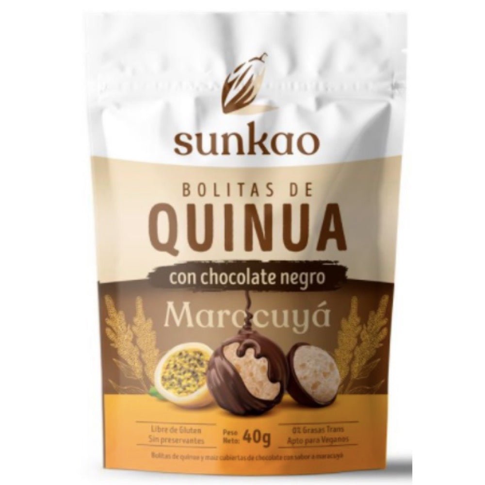Bolitas Quinoa/Chocolate Maracuya 40 Gr Sunkao - Sunkao - Aldea Nativa