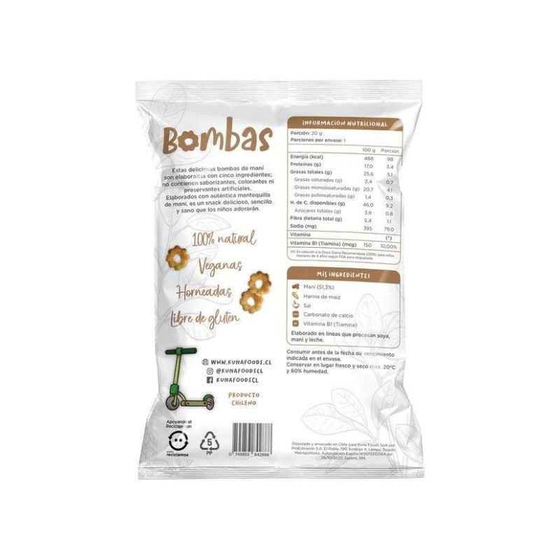Bombas De Mani Kuna Foods 20 Gr - KUNA FOODS - Aldea Nativa