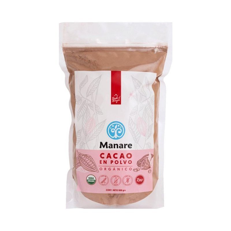 Cacao Polvo Org Raw Manare 500 Gr - MANARE - Aldea Nativa