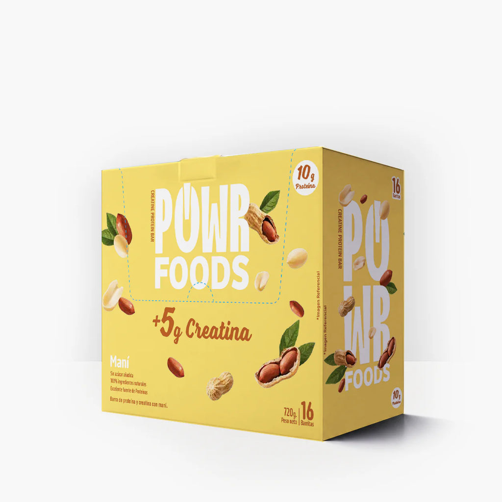 Barra creatine protein mani caja 16 UN POWER FOODS