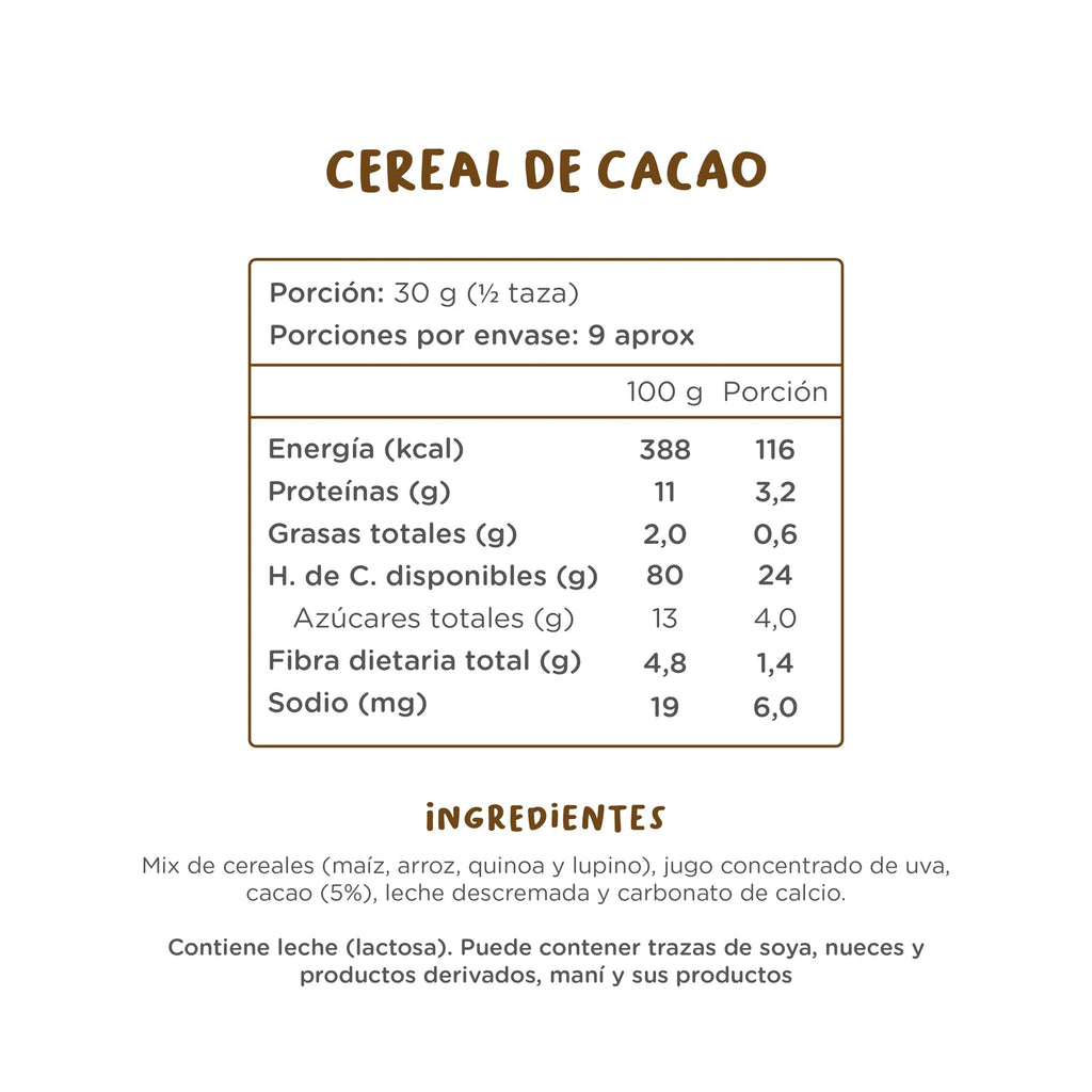 Cereal Cacao 280 GR KUNA FOODS