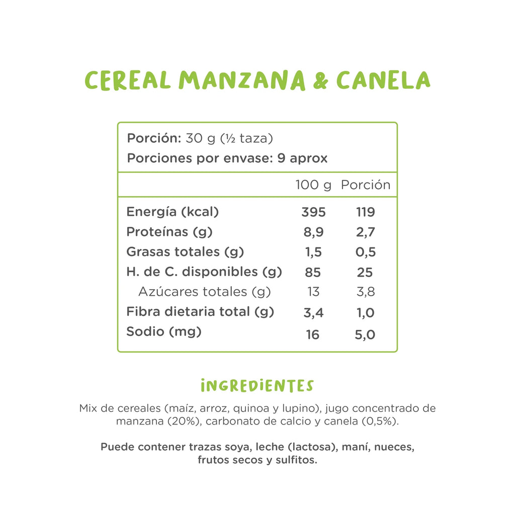 Cereal Manzana Canela 280 GR KUNA FOODS