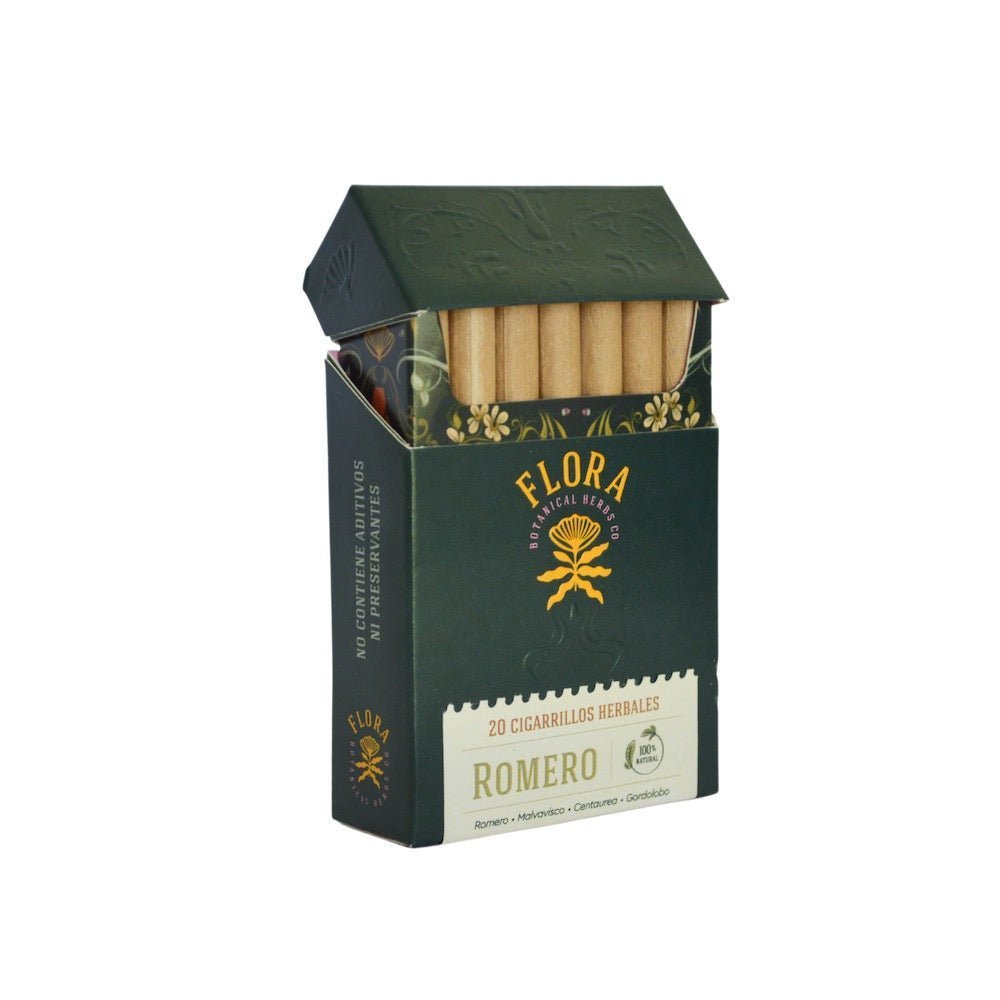 Cajetilla Cigarros Herbales Romero 20 Un - FLORA - Aldea Nativa