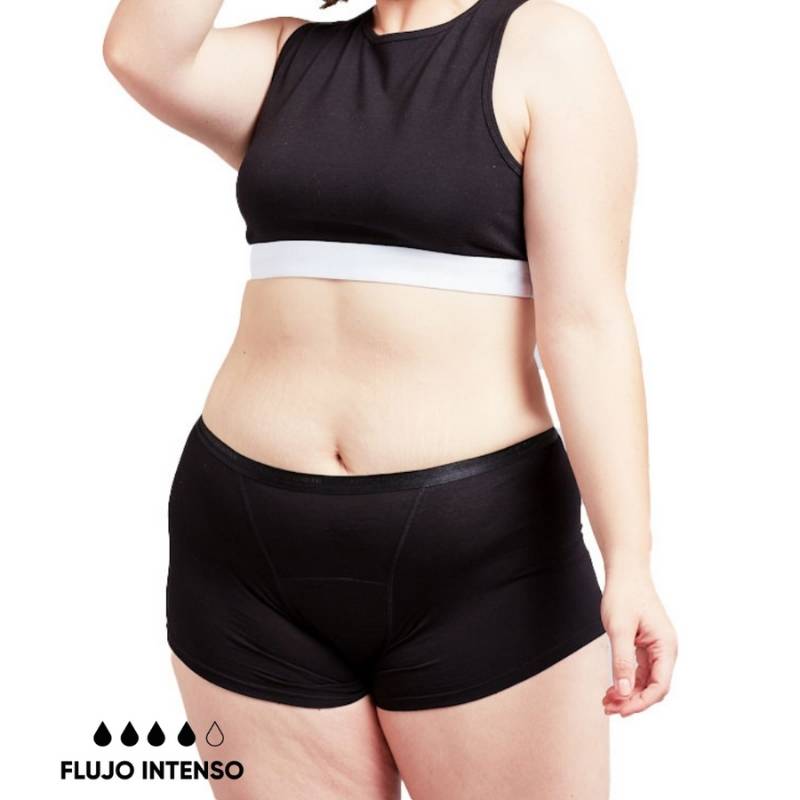 Calzon Menstrual Short Intenso M Negro Bloodygreen - BLOODYGREEN - Aldea Nativa