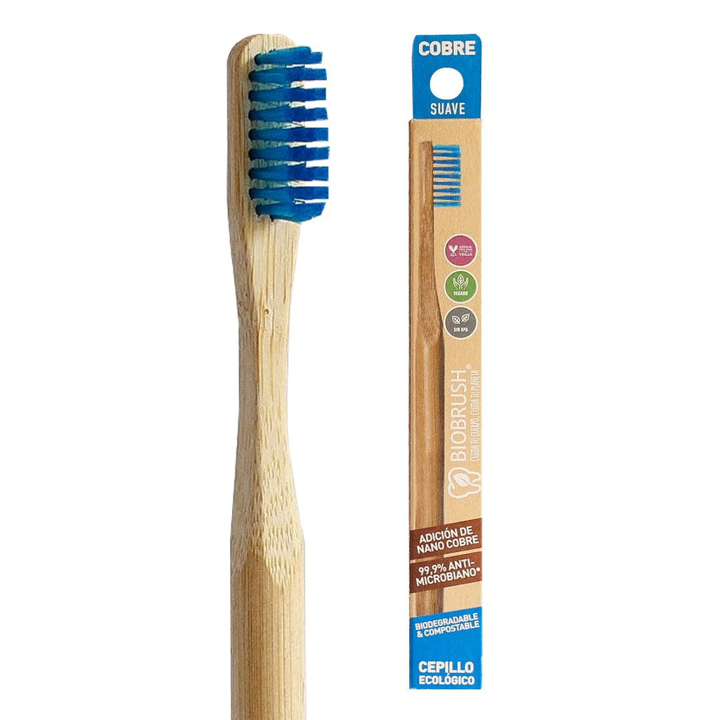 Cepillo de Dientes Biobrush Bambú Suave Azul - BIOBRUSH - Aldea Nativa