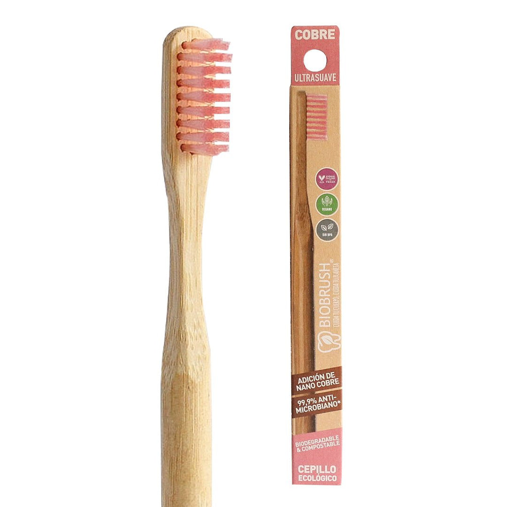Cepillo de Dientes Biobrush Bambú Ultra Suave Rosado - BIOBRUSH - Aldea Nativa