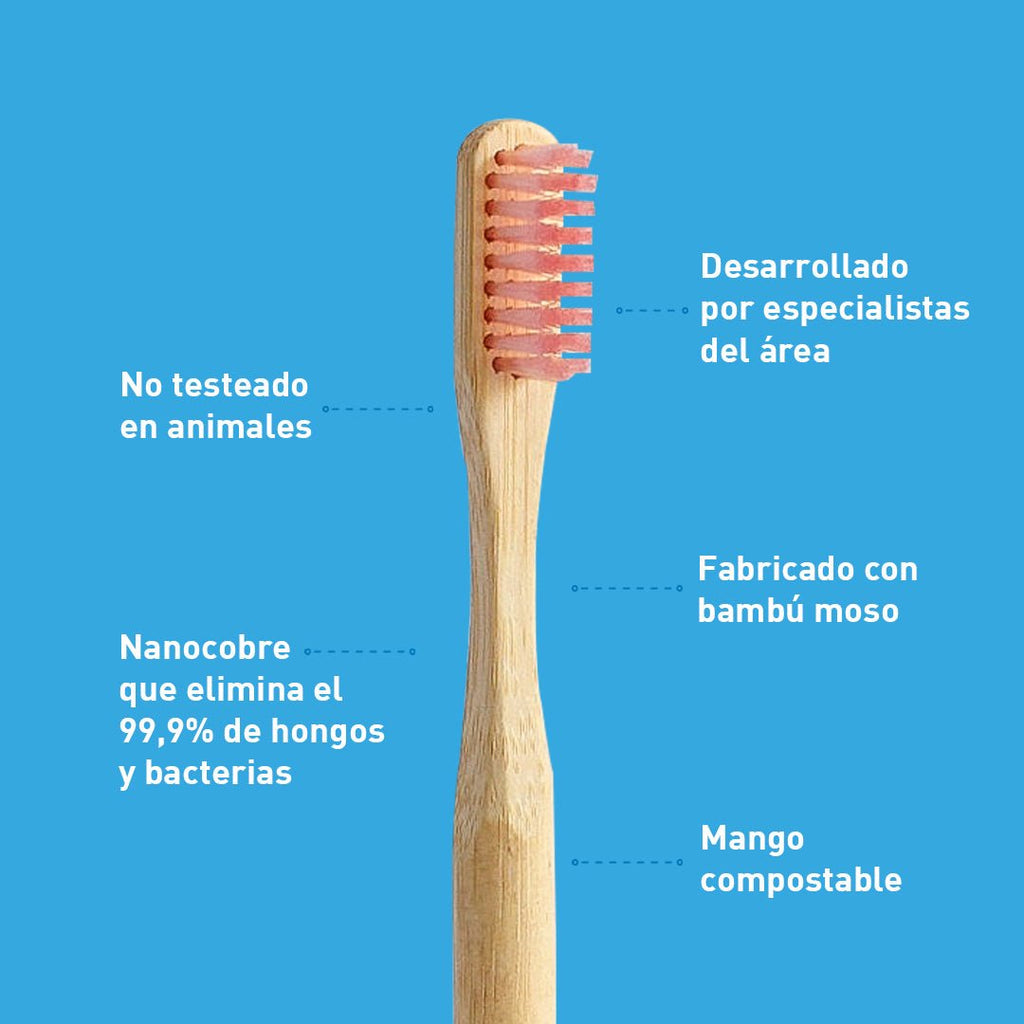 Cepillo de Dientes Biobrush Bambú Ultra Suave Rosado - BIOBRUSH - Aldea Nativa