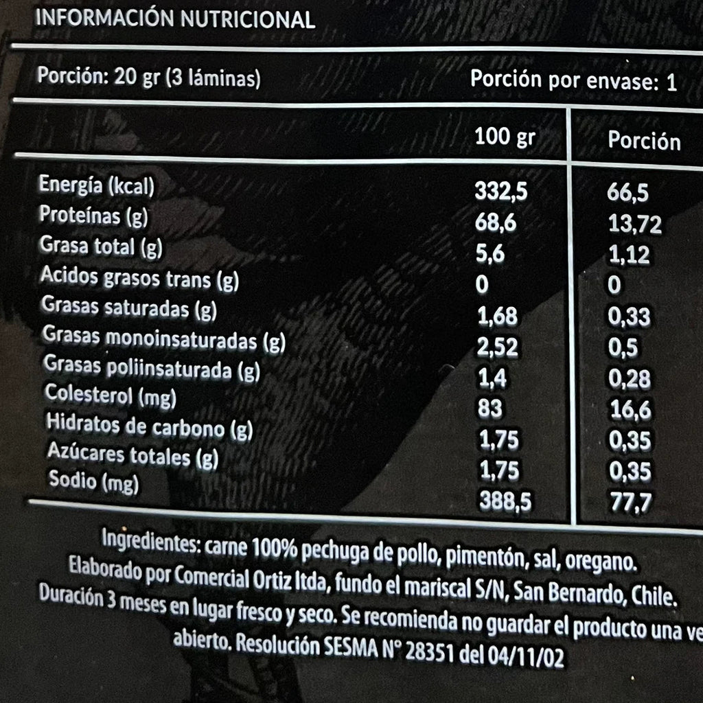 Charqui de Pollo 20gr Jo Charcuterie - JO CHARCUTERIE - Aldea Nativa