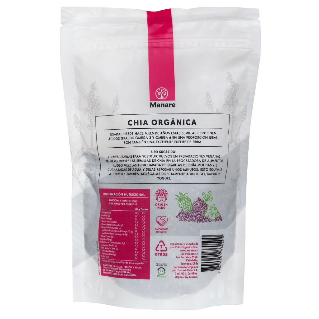 Chia Organica Manare 200 Gr - MANARE - Aldea Nativa