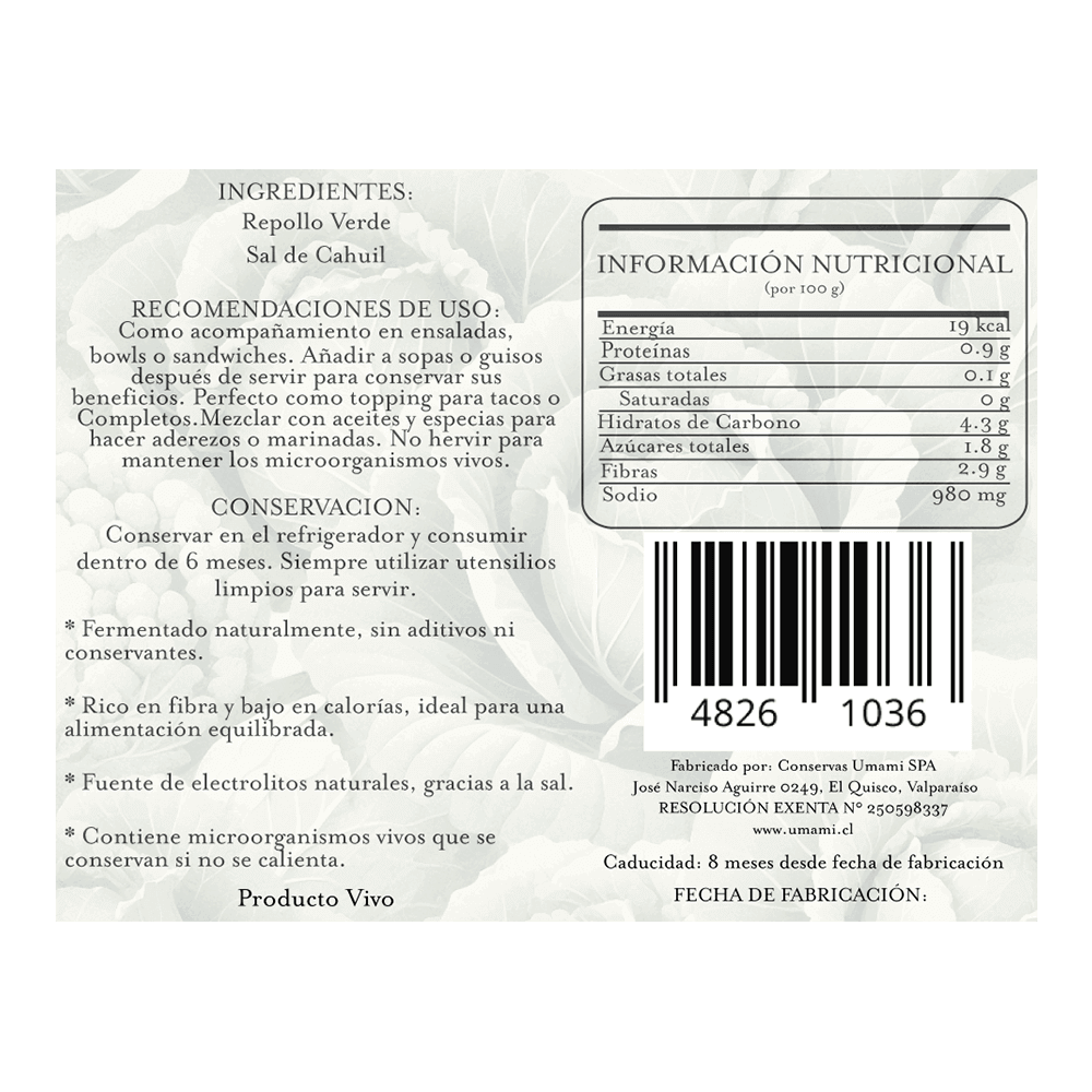 Chucrut 950 gr Umami - UMAMI - Aldea Nativa