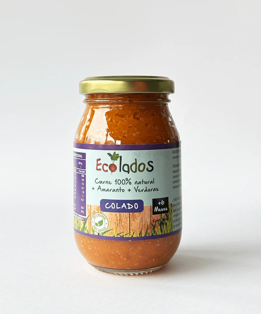 Colado Carne 100% Natural con Amaranto y Verduras 200 GR ECOLADOS