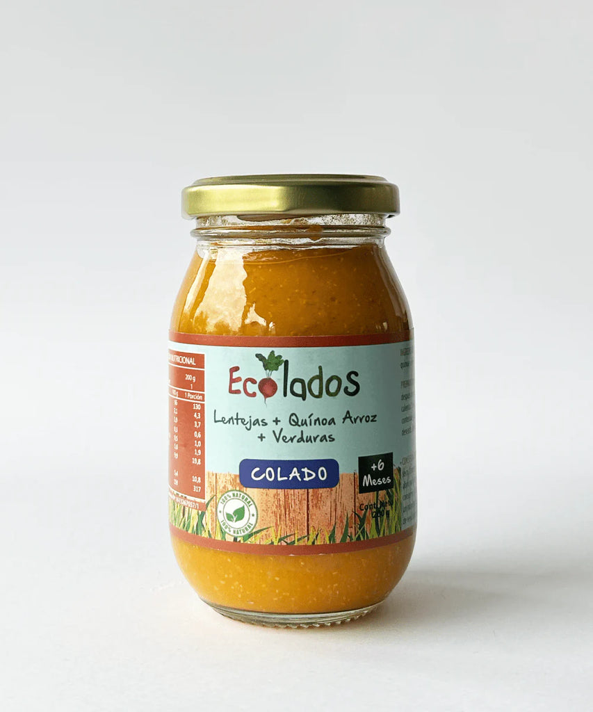 Colado Lentejas con Quinoa Arroz y Verduras 200 GR ECOLADOS