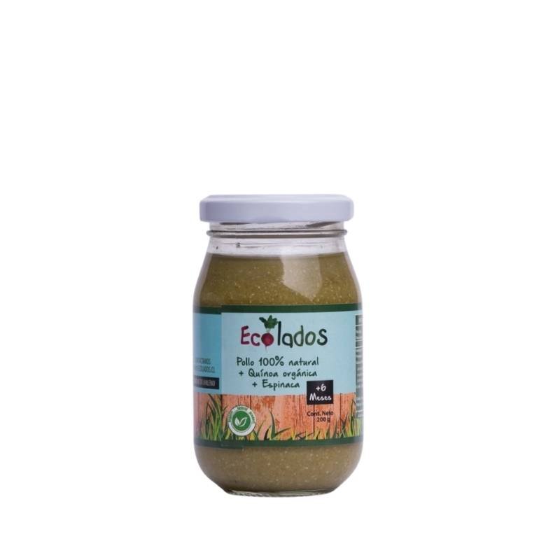 Colado Pollo 100% Natural con Quinoa y Espinaca Ecolados 200 Gr - ECOLADOS - Aldea Nativa