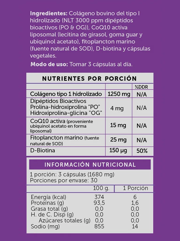 Collagen Pro 90 cap Wellplus - WELLPLUS - Aldea Nativa