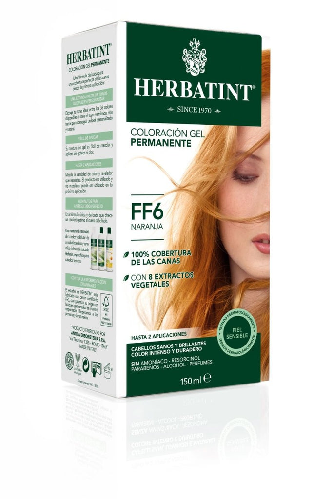 Coloración Permanente Natural FF6 Fantasía Naranjo Herbatint 150 Ml - HERBATINT - Aldea Nativa