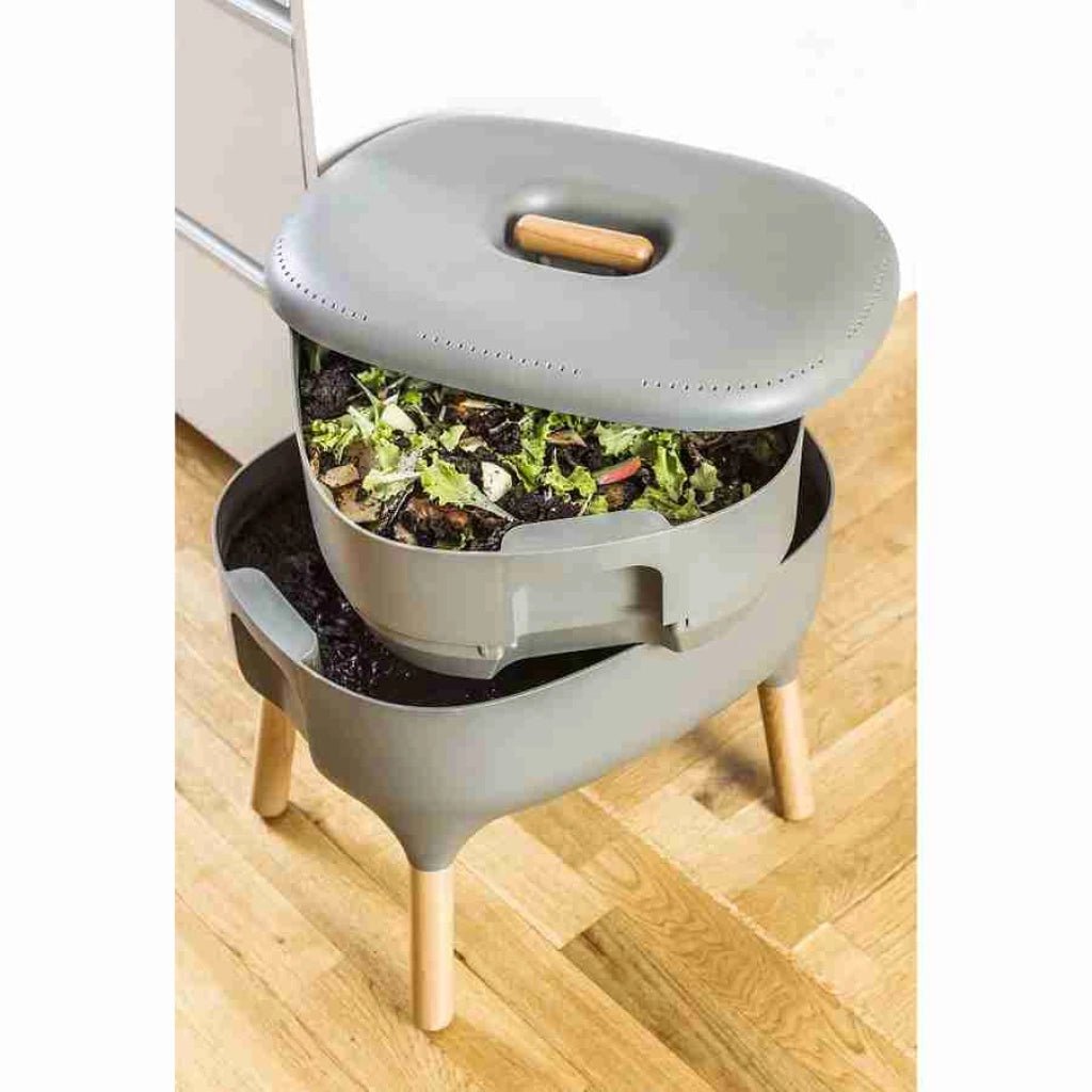 Compostera de lombrices uso interior Vermicompostera gris un Miobio - MIOBIO - Aldea Nativa