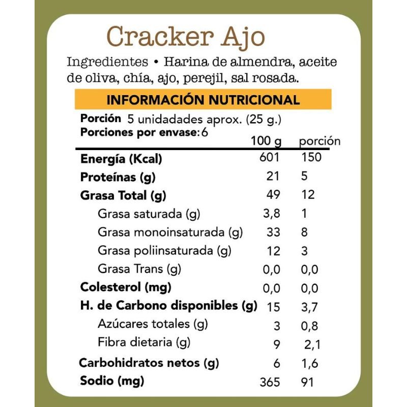 Cracker Ajo Fain 150 Gr - FAIN - Aldea Nativa
