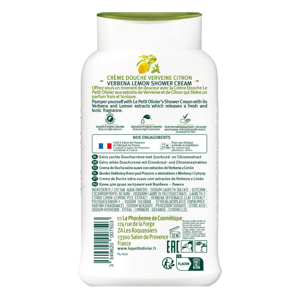 Crema ducha verbena limon 250 ml Petit Olivier - LE PETIT OLIVIER - Aldea Nativa