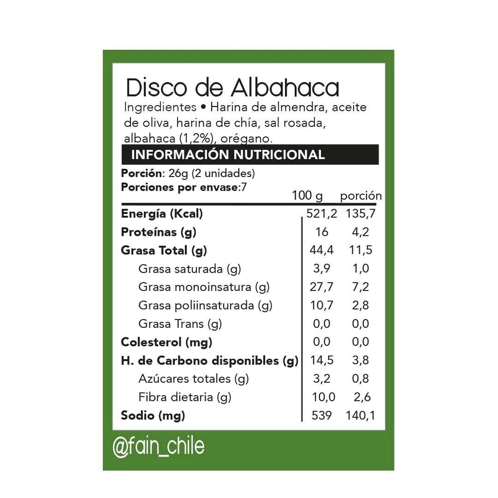 Discos de Albahaca Fain 150 Gr - FAIN - Aldea Nativa