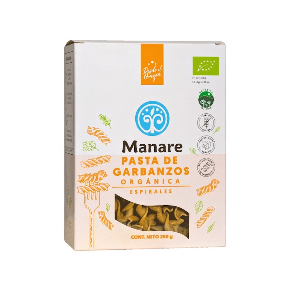 Espirales de Garbanzo Orgánicos Manare 250 Gr - MANARE - Aldea Nativa