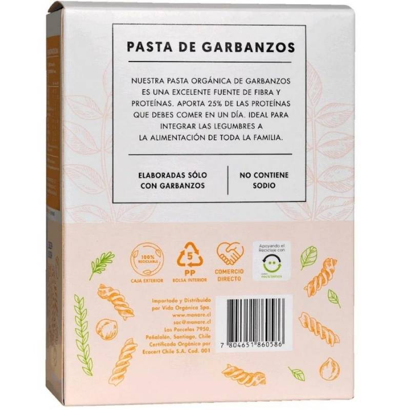 Espirales de Garbanzo Orgánicos Manare 250 Gr - MANARE - Aldea Nativa