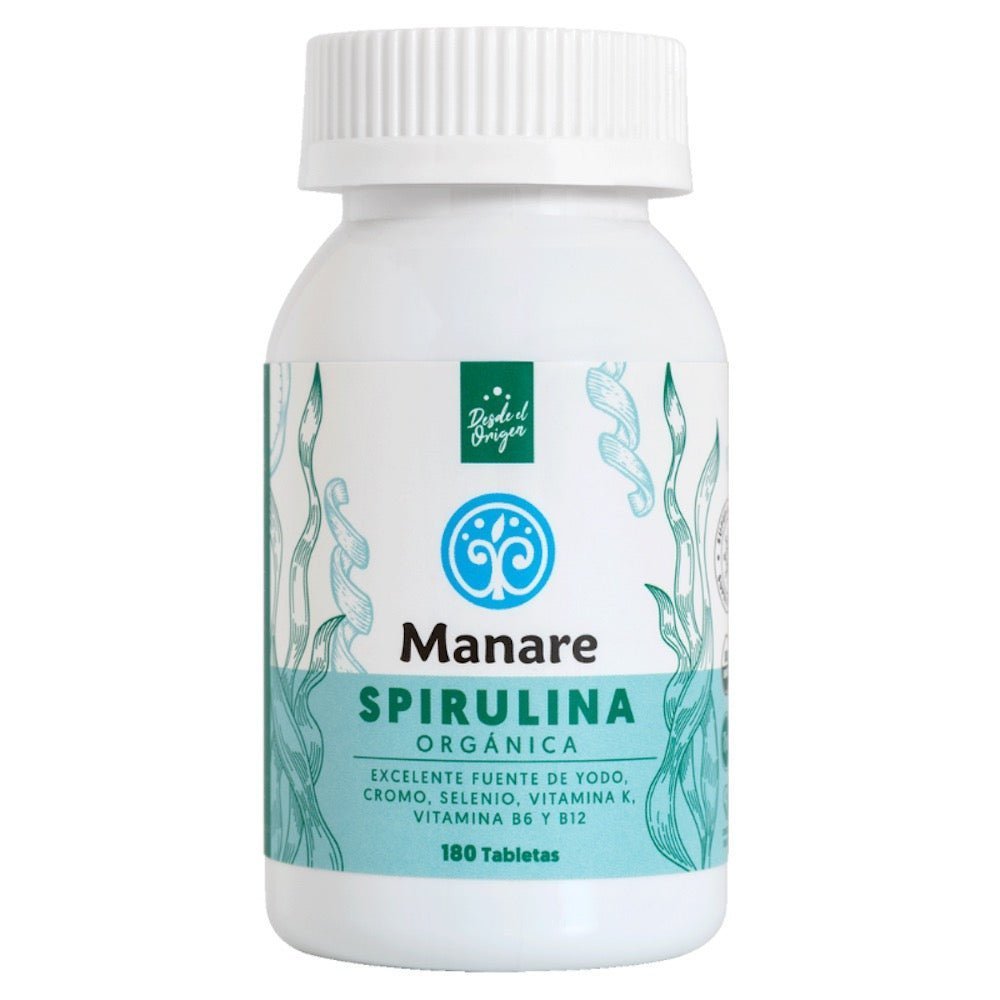 Espirulina Org Manare 180 Cap - MANARE - Aldea Nativa