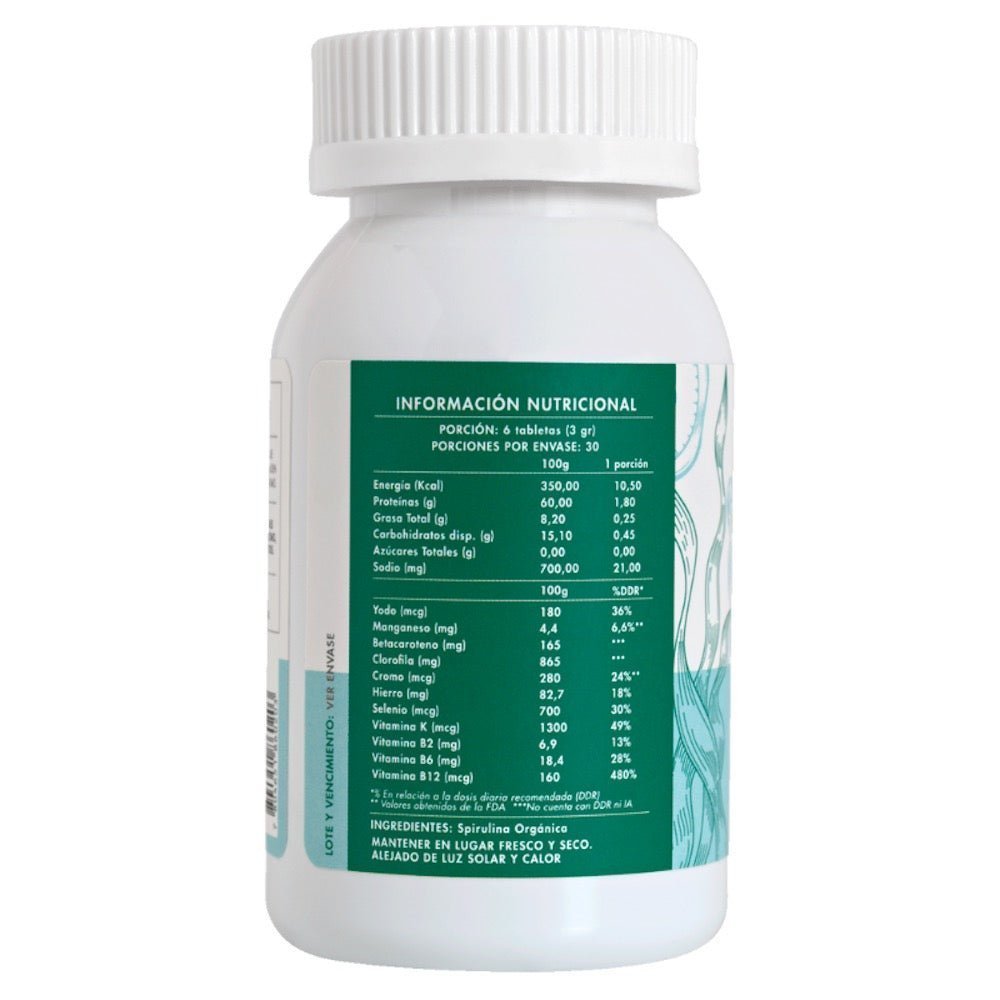 Espirulina Org Manare 180 Cap - MANARE - Aldea Nativa