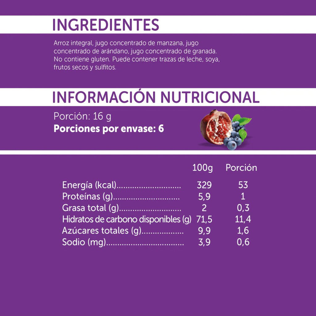 Galletas de Arroz Arándano Granada Mizos 16 Gr - MIZOS - Aldea Nativa