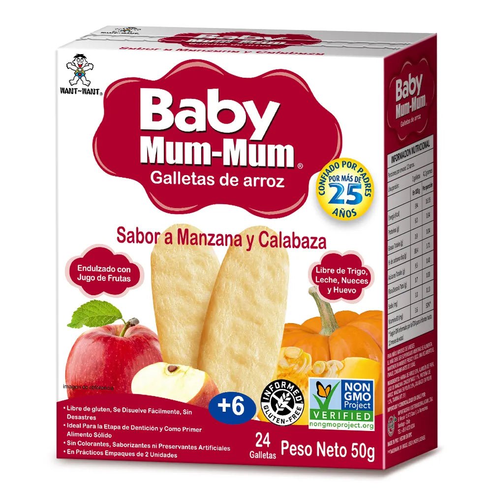 Galletas de arroz manzana y calabaza 50 GR BABY MUM - MUM - BABY MUM - MUM - Aldea Nativa