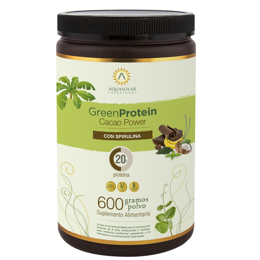 Greenprotein cacao power 600 gr Aquasolar - AQUASOLAR - Aldea Nativa