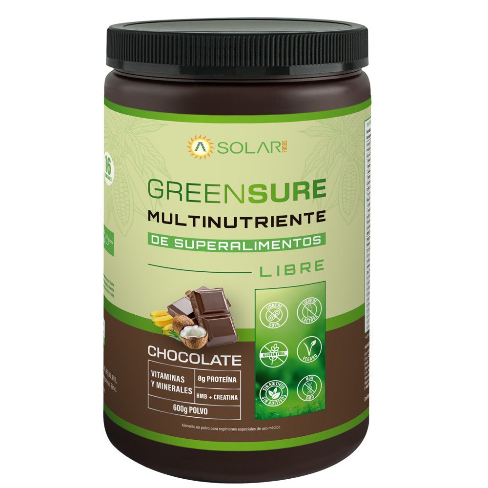 Greensure Chocolate 600 gr Solarfoods - SOLARFOODS - Aldea Nativa