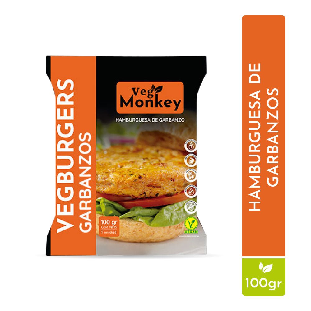 Hamburguesa de garbanzo 100 gr Vegmonkey - VEGMONKEY - Aldea Nativa