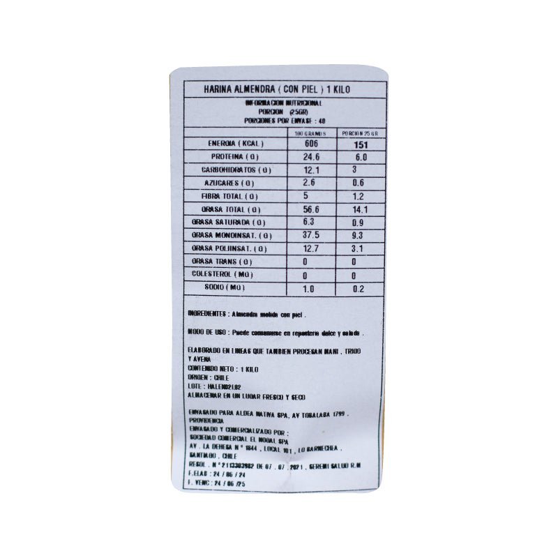 Harina De Almendras Con Piel Aldea Nativa 1 Kg - ALDEA NATIVA - Aldea Nativa